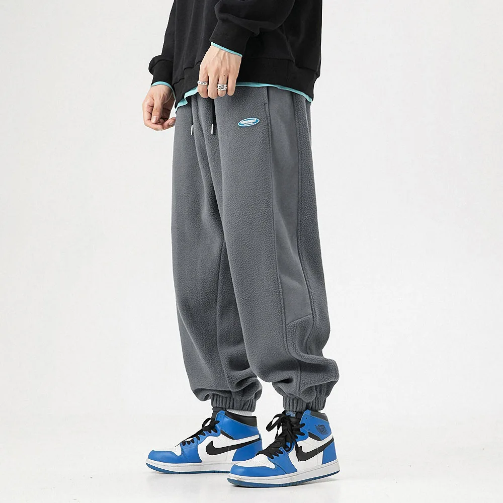 Толстые мужские хлопковые брюки с надписью качественные Свободные мешковатые