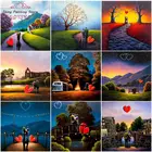 Картина для пар 5D сделай сам, алмазная живопись, любовь, сердце, пейзаж, мозаика, алмазная вышивка, вышивка крестиком, украшение, подарок любимому