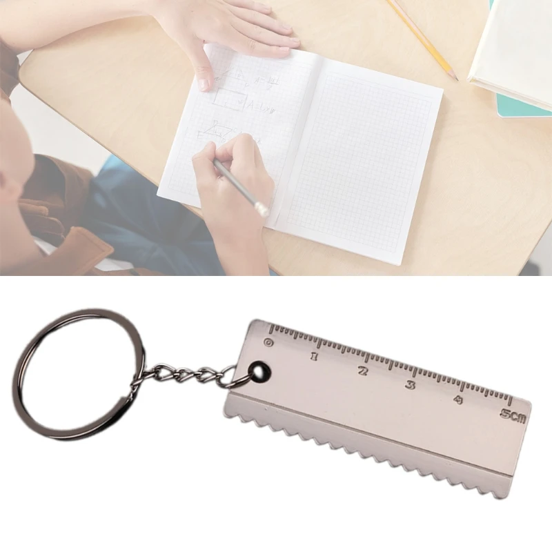 

Ruler Keychain Brass Straight Ruler Keyring Pendant Vintage Metal Copper Bookmark Measuring Tool Stationery 5CM