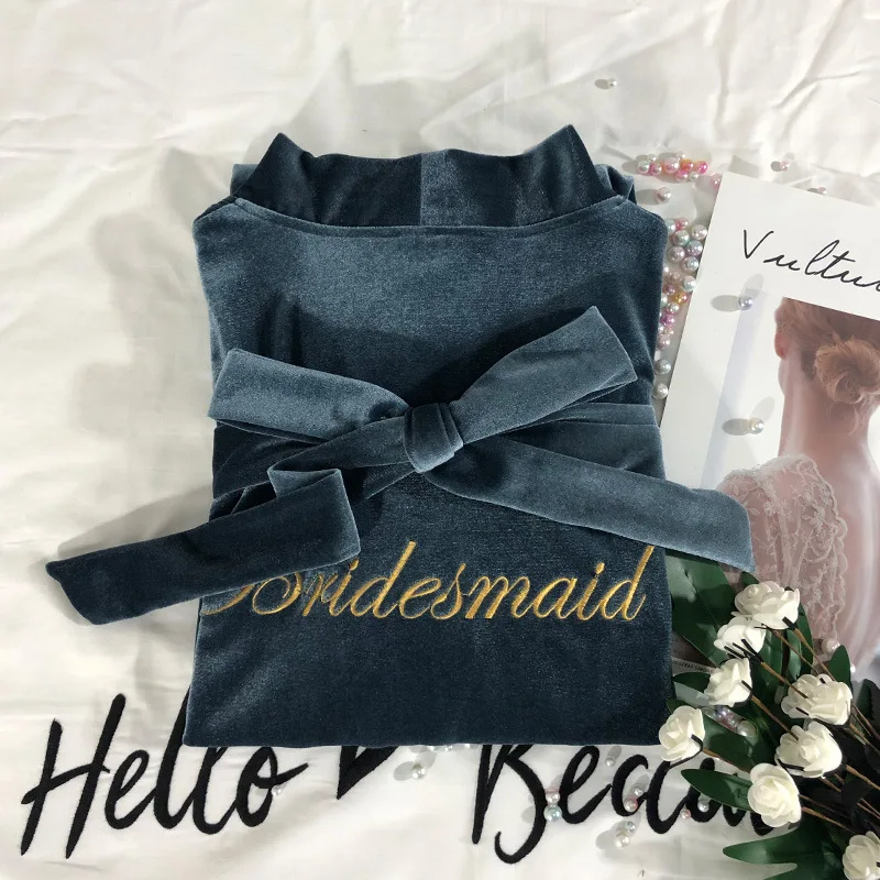 Женский Велюровый Халат-кимоно розовая ночная рубашка бархатная Пижама | Женская