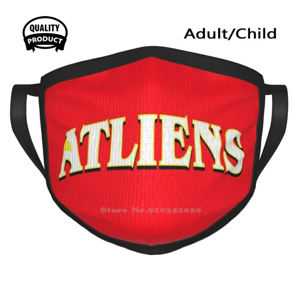 

Yellow , Red , & Black Atliens Logo Designer Black Breathable Reusable Mouth Mask Atlanta Atl Basketball Hawks Braves Falcons