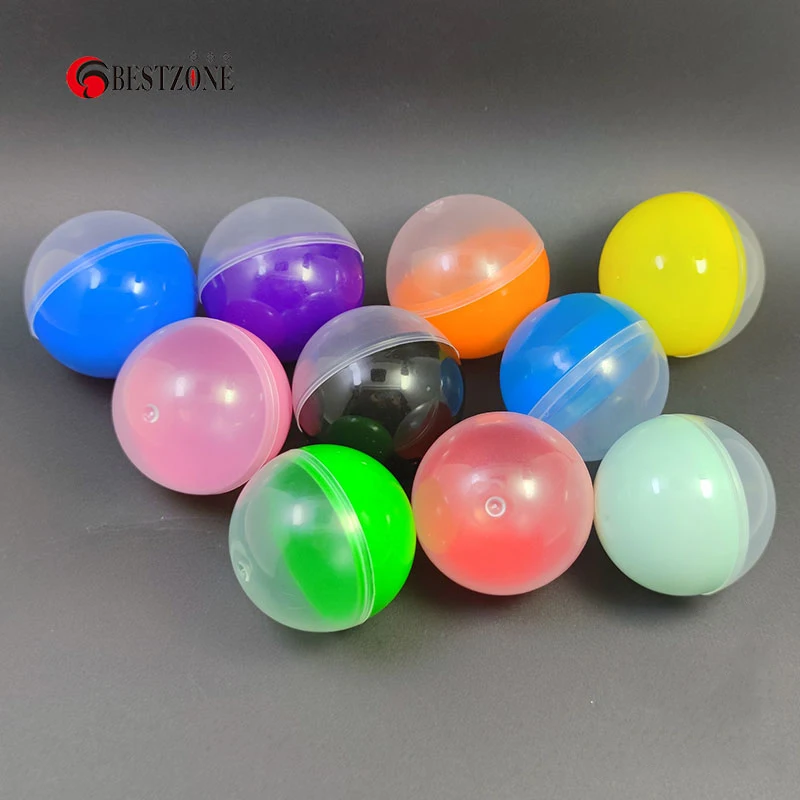 

5Pcs 10Pcs 45mm Plastic Toy Capsules Half Transparent Colorful Round Surprise Ball For Eggshell Amusement Doll Vending Machine