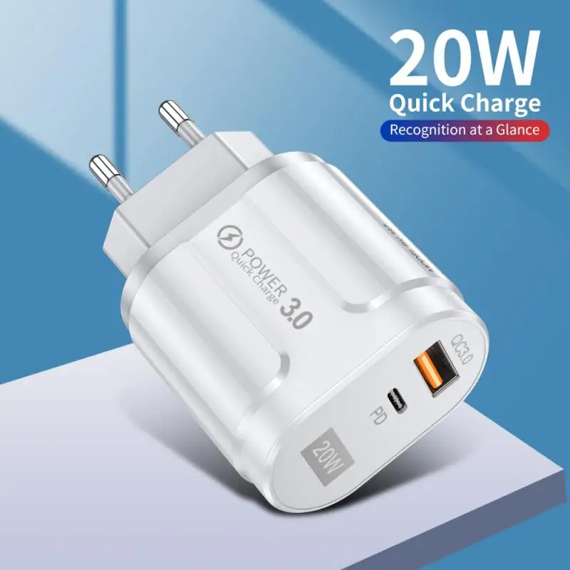 

20W USB PD Charger EU US Plug 3A Quik Charge 3.0 Mobile Phone Charger For IPhone 12 Samsung For Xiaomi 11 Fast Wall Chargers