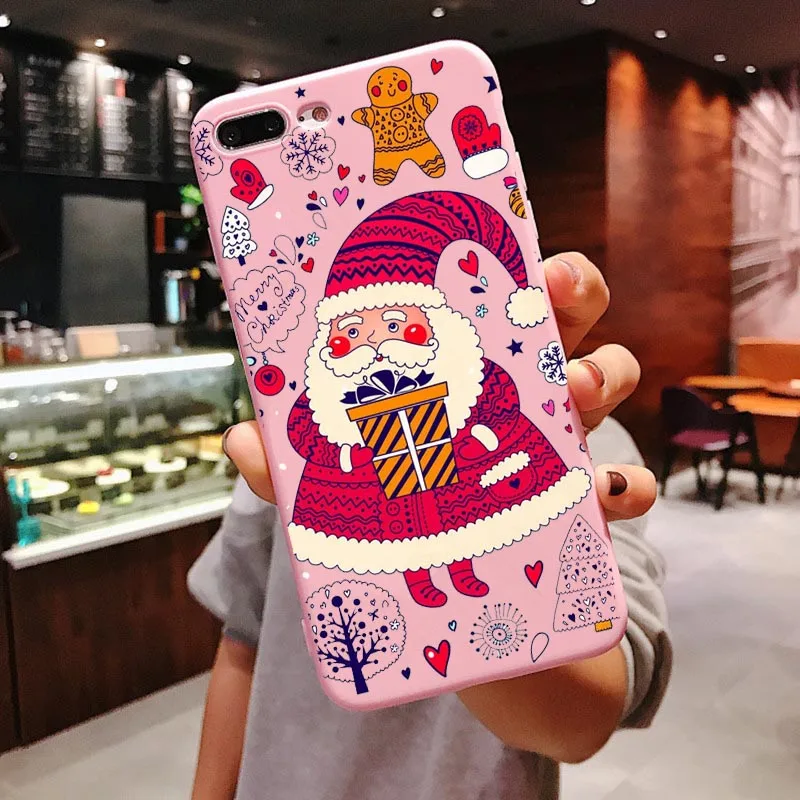 Веселый Рождественский чехол Vogue girl для iPhone 11 Pro Max новогодний розовый мягкий чехол для телефона с лосем для iPhone X 6 6S 7 8 Plus Xs XR XS MAX - Цвет: PINK TPU