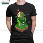 Мужская футболка с надписью Super Mario-1up, 100% хлопок