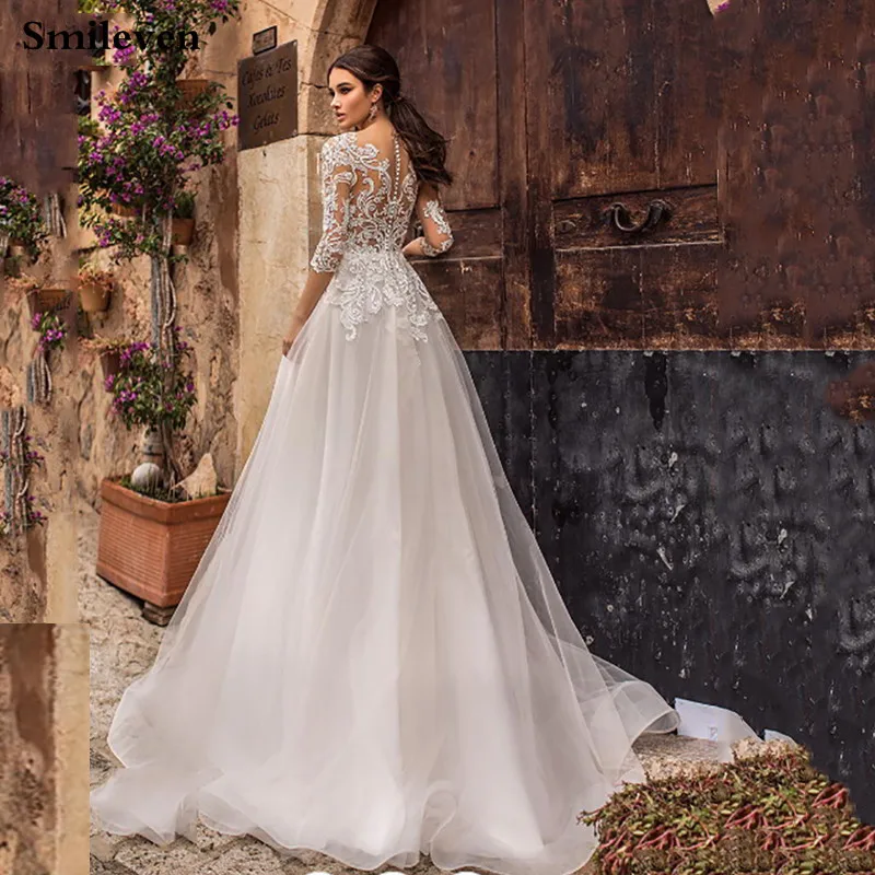 Smileven свадебное платье 3/4 с длинным рукавом Boho платья невесты для женщин Линия