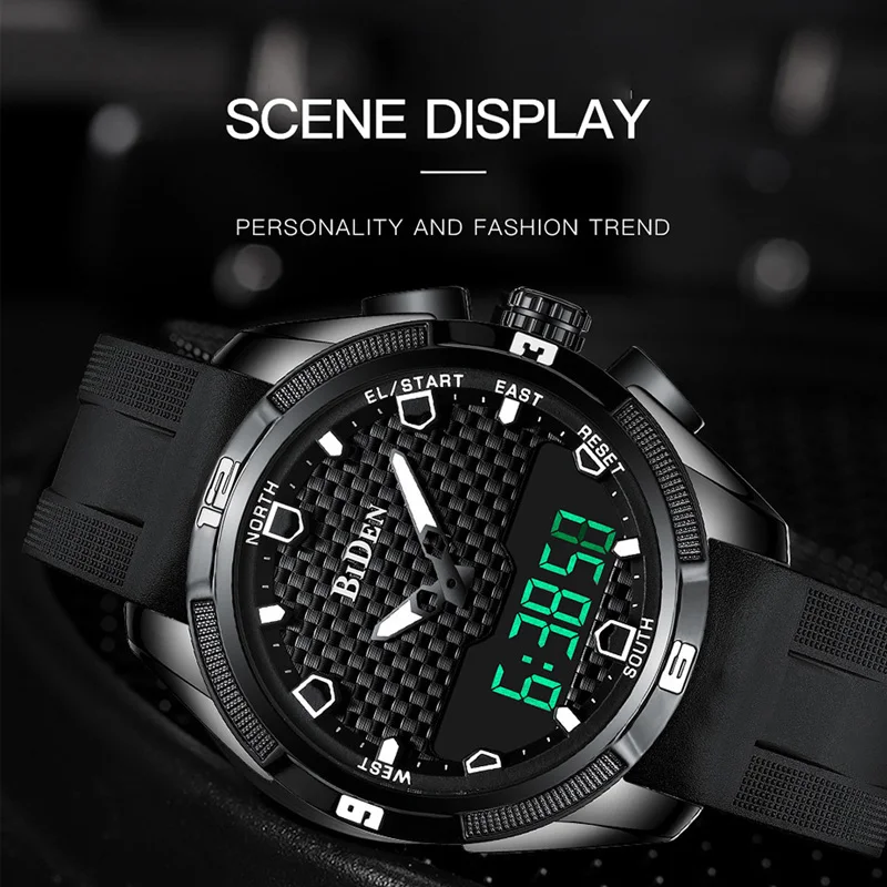 Модные Военные часы черные силиконовые водонепроницаемые повседневные