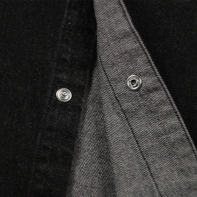 Женская джинсовая куртка черная высокого качества 1:1 с большим логотипом под