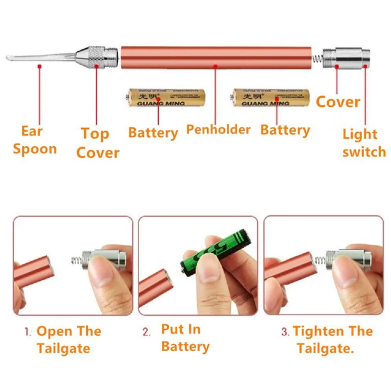 

Flashlight for Kids Ear Cleaner Ear Cleaning Ear-pick Earwax Remover Luminous Ears Curette Light Spoon Tool