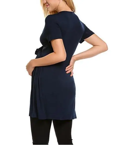 ENXI Moms; Модальная одежда с короткими рукавами для беременных; летняя футболка для беременных; топы для кормящих женщин