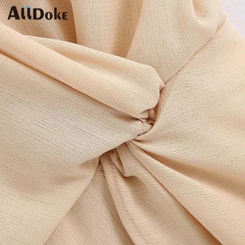 

ALLDOKE one shoulder vintage blouse women summer deep v neck strap long sleeve lace tops shirt casual ladies blouses blusas