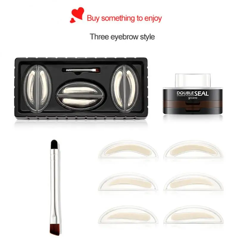 One Step Eyebrow Stamp Shaping Kit Double Or Single Layer Lazy Seal Eye Brow Powder Waterproof Sweat-proof Lasting Make Up | Красота и
