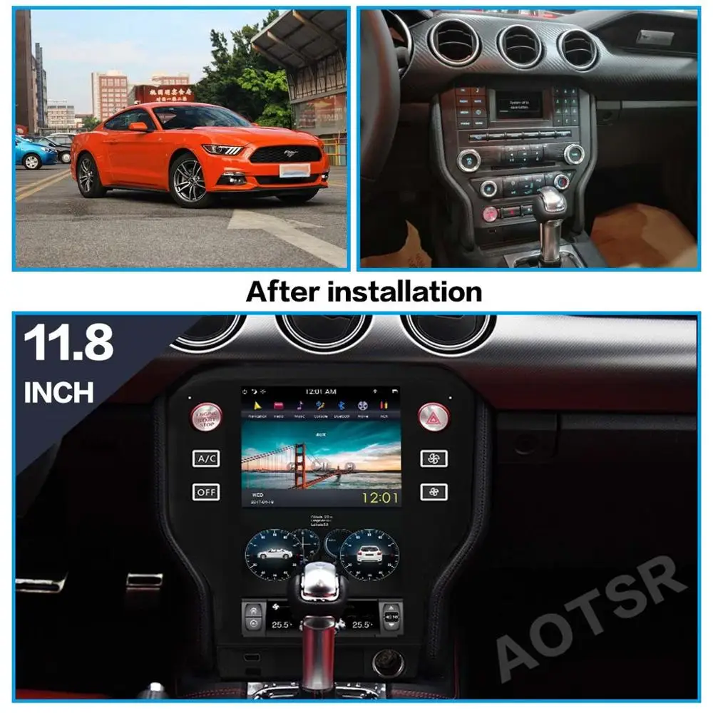 Автомобильный радиоприемник AOTSR Android 9 автомобильный с сенсорным экраном для Ford