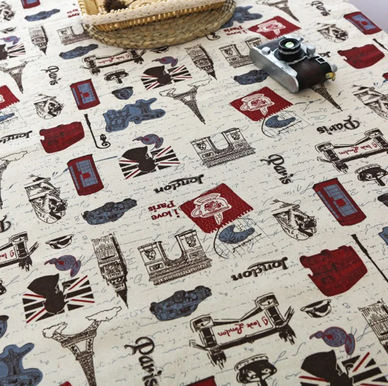 Скатерть с Парижской башней прямоугольная скатерть из хлопка и льна для