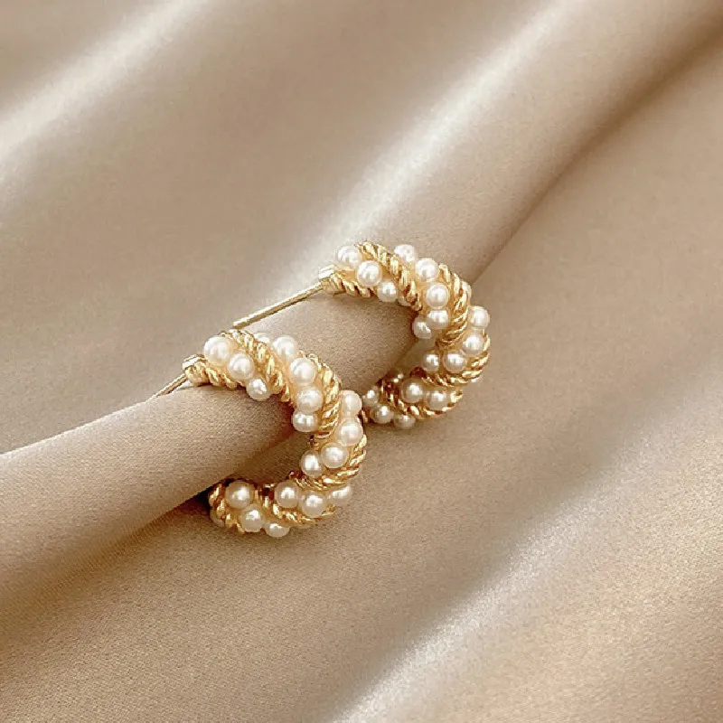 Новые модные серьги-кольца в Корейском стиле женские кольца ручной работы с