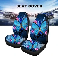 set of 2 car seat covers trendy blue butterfly print high back seat cover ultra soft universal fit accessories cushion kit