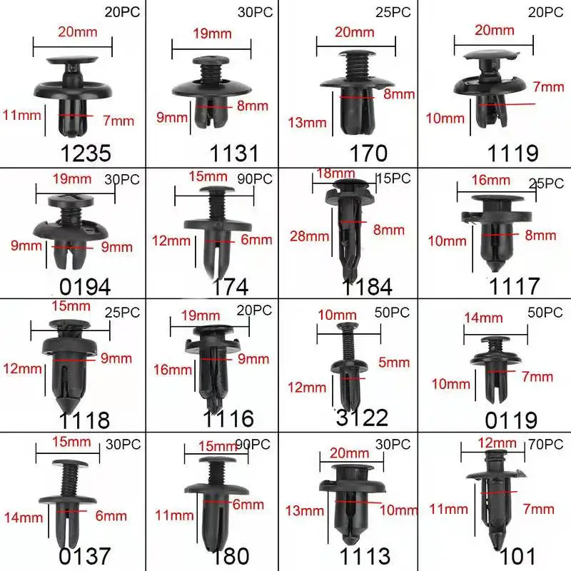

620Pcs Auto Plastic Push Pin Rivet Trim Kit Car Fastener Moulding Clips Tool Set Mixed Auto Fastener Clip Retainer Fastener Kit