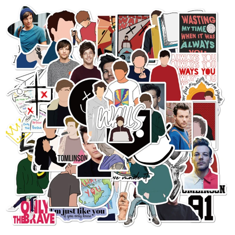 

10/30/50pcs British Singer Louis Tomlinson Sticker Scooter Bike Mobile Christmas Gift Kids Toys Diy Laptop Decal Decor Sticker