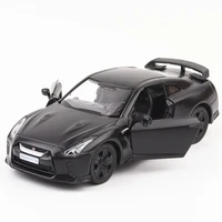 136 gt r 35 cool black sports car alloy diecast car model toy with pull back for children gifts toy collection