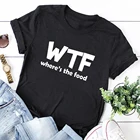 Лидер продаж, Женская Повседневная рубашка WTF с буквенным принтом, свободные дышащие топы Ullzang Beauty, черная футболка