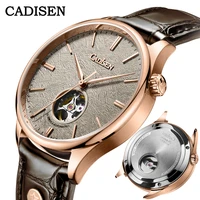 cadisen men mechanical wristwatches meteorite dial miyota 82s0 watch italian leather sapphire automatic hollow out watches mens