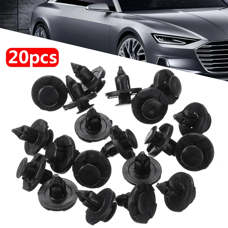 

20pcs Plastic 8mm Black Auto Rivet Bumper Retainer Fender Fastener Push Door Panel Clips fit for Nissan Accessories