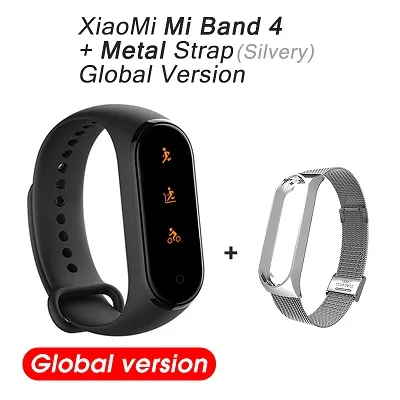 Xiaomi mi браслет 4 браслет mi band 4 Глобальный смарт-Браслет фитнес-трекер Xiaomi mi 4 браслет пульсометр SmartBand - Цвет: Global 4 Package 4