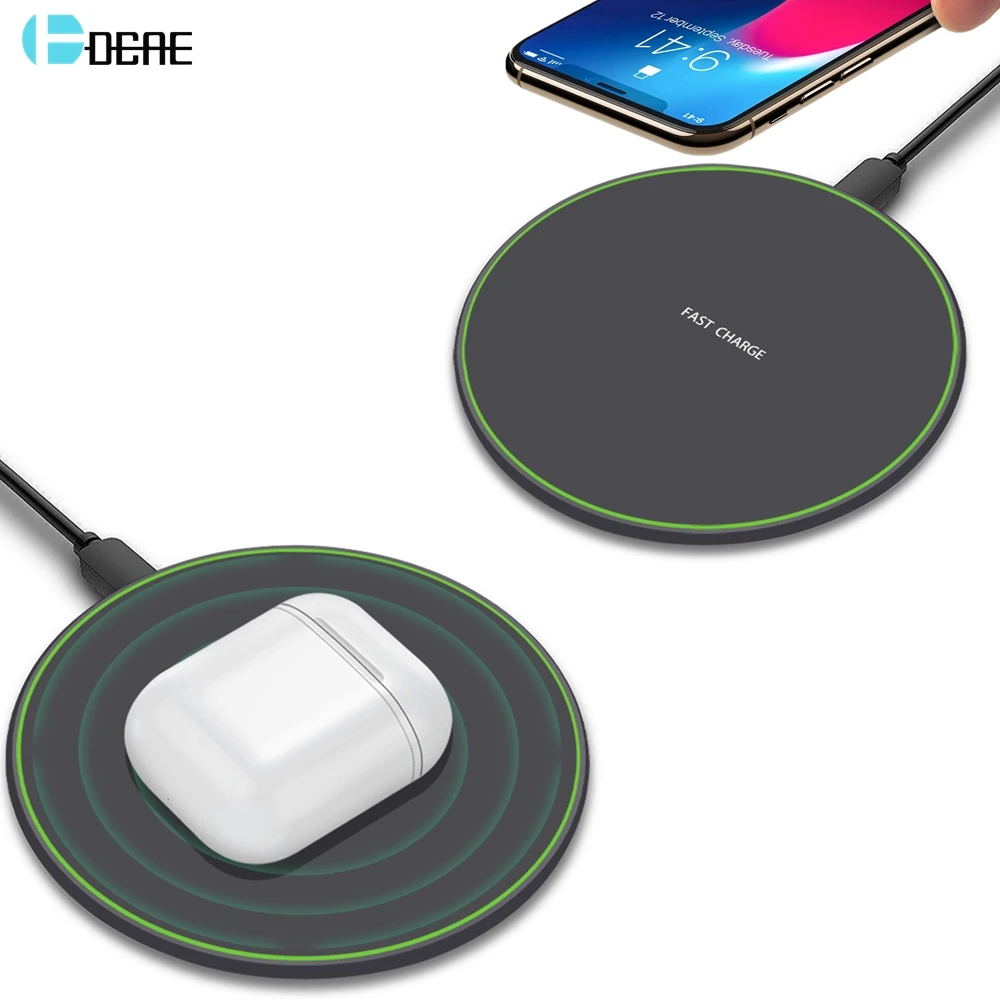 DCAE 10 Вт Беспроводное зарядное устройство QC 3 0 Qi Быстрая зарядка для iPhone 8 X XS 11 XR