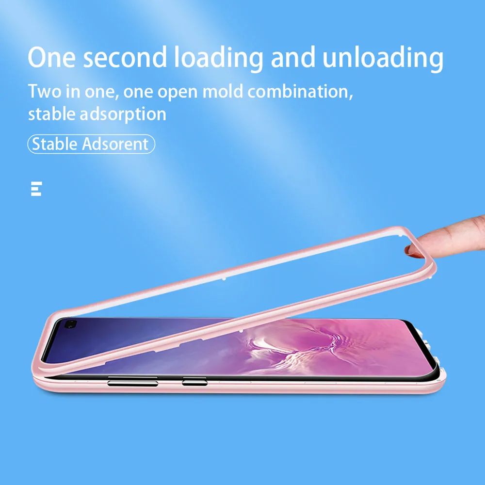Магнитный адсорбционный чехол ярких цветов для samsung S8 S9 S10 Plus, чехол из закаленного стекла для samsung Galaxy Note 8 9, Магнитный чехол