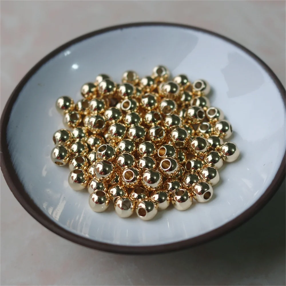 

18K Gold Filled DIY Bracelet Color Preserving Round Beads K Gold Beads 2/3/3/5/6mm (100 pieces per copy)
