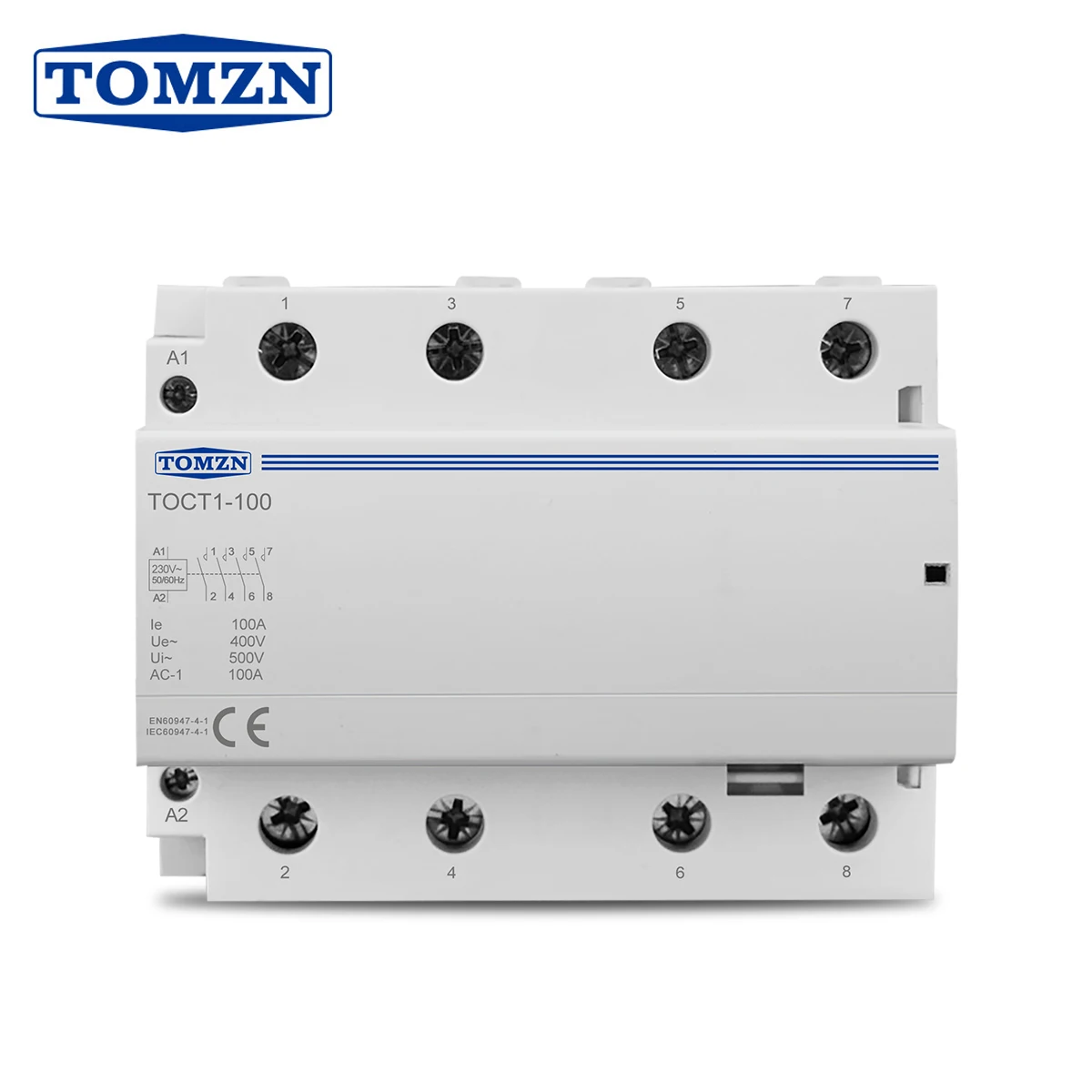 Trilho do Ruído do Agregado Familiar ac Contator Modular 4no ou 2no 2nc 230v Coli Toct1100 4p 100a 4no 400v 50 60hz do