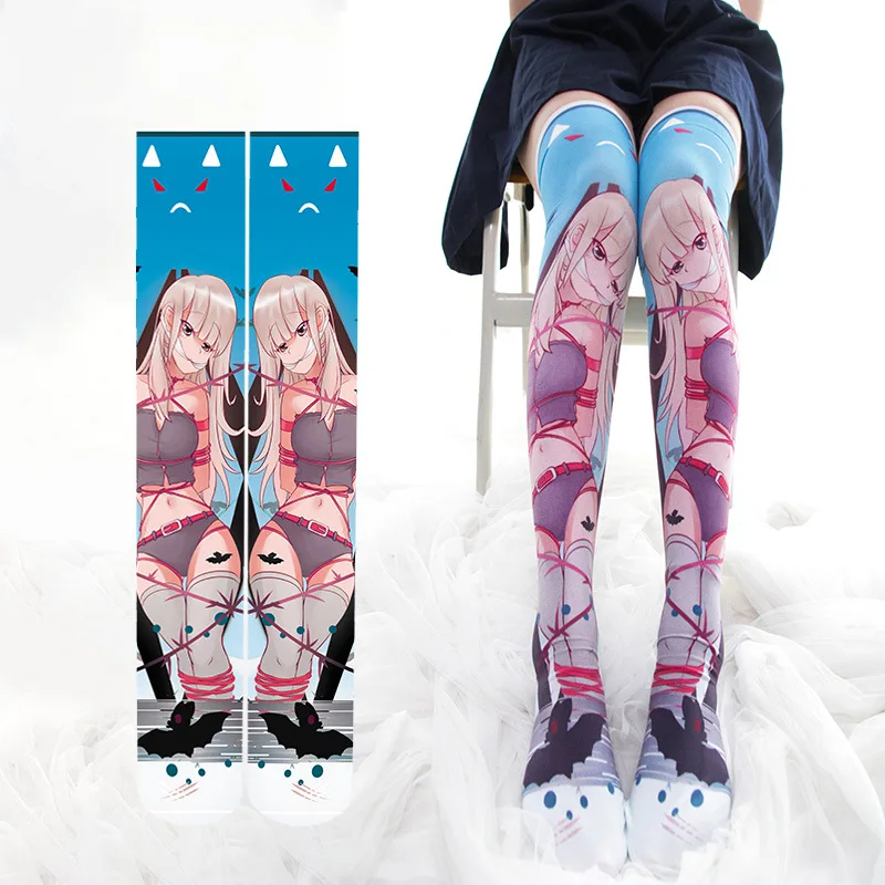 Japanese Lolita Anime Cosplay Lingerie Over Knee Socks for Young Women Girls Leg Warmers Cute Cartoon Thigh High Socks Stockings