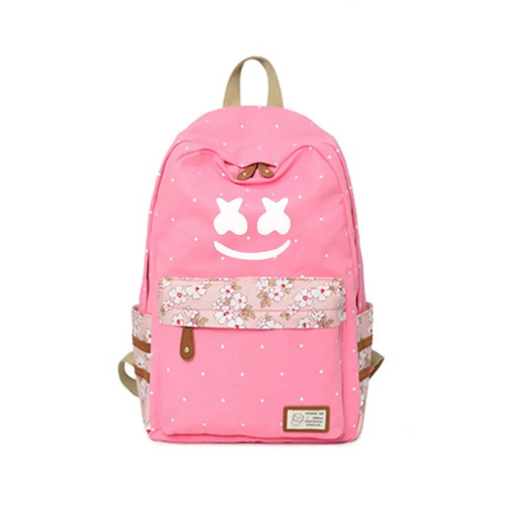 Hot Sales DJ Smile face Cosplay Fashion Backpack Student Kids School Bag Pink Color Boy/Girl Notebook Outdoor Leisure |