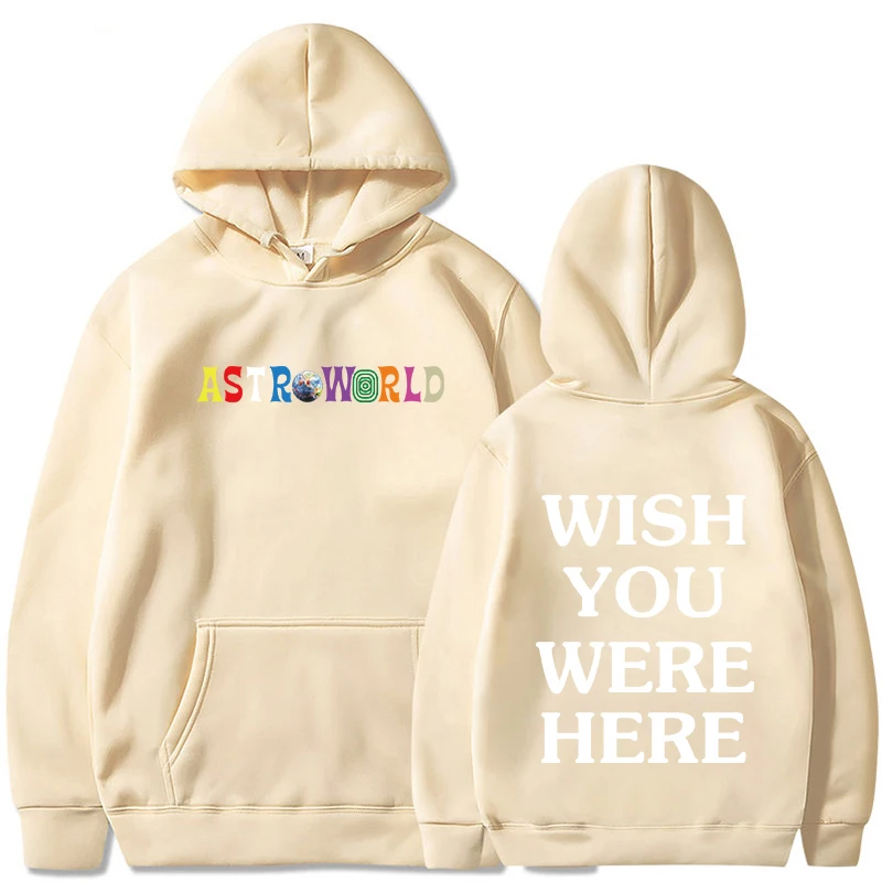 Трэвиса Скотта ASTROWORLD хип-хоп толстовки мужские повседневные WISH YOU WAS HERE модные с