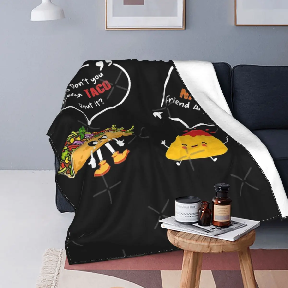 

Manta cómica de Taco y Nacho, colcha de cama a cuadros de muselina, manta con capucha, toalla de playa de lujo