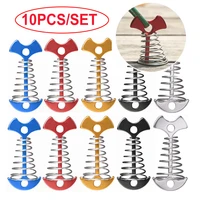 10pcs adjustable plank floor spring fishbone anchor tent pegs buckle outdoor awning deck stakes fixed nails camping tent hooks