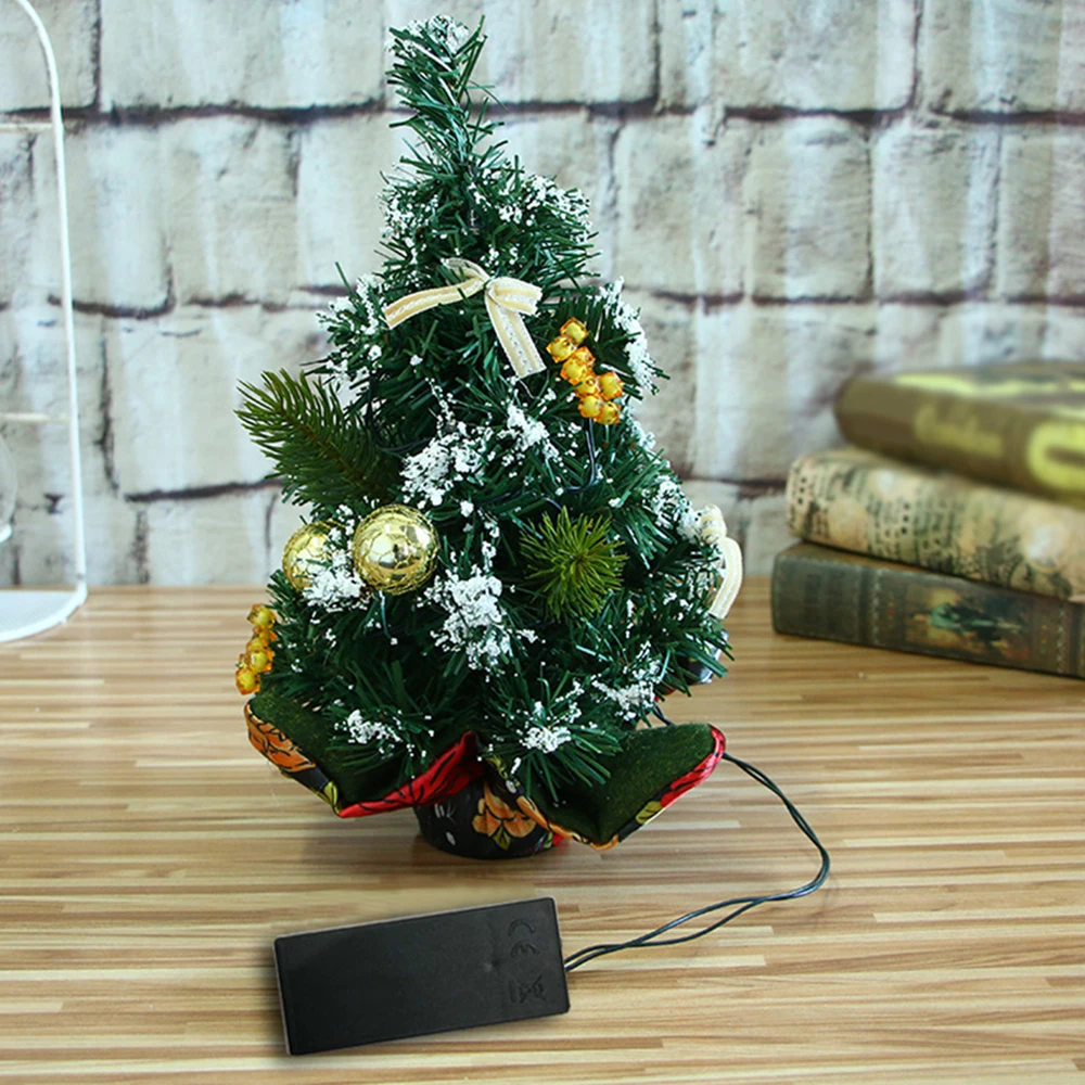 Home Tabletop Artificial Mini Christmas Tree With Durable Lights Xmas Ornaments | Дом и сад