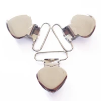 free shipping 100 pcs 1 25mm silver colored heart shaped baby pacifier clips man dummy clip suspender clip rack plating