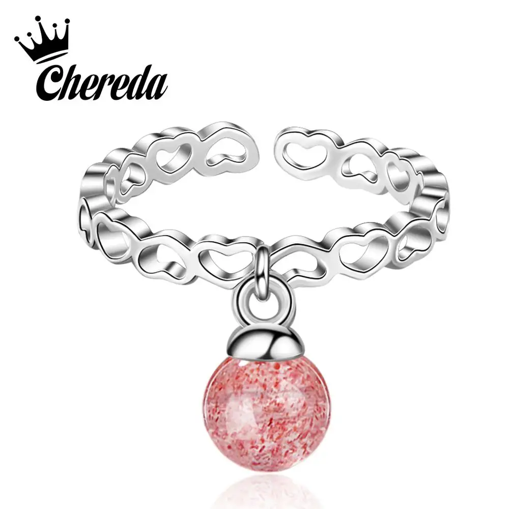 Простое кольцо Chereda в форме сердца для женщин минимализм серебро 925 пробы