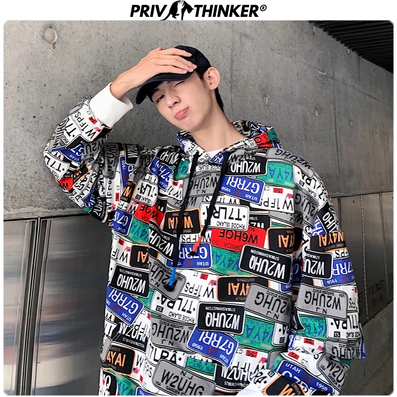 Privathinker мужские толстовки с принтом 2020 длинным рукавом в стиле хип хоп Мужская