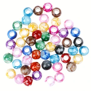 50 шт.лот DIY цветные акриловые Круглые бусины для волос с постепенным изменением для косичек DIY бусины дредлока украшения для волос аксессуары для косичек