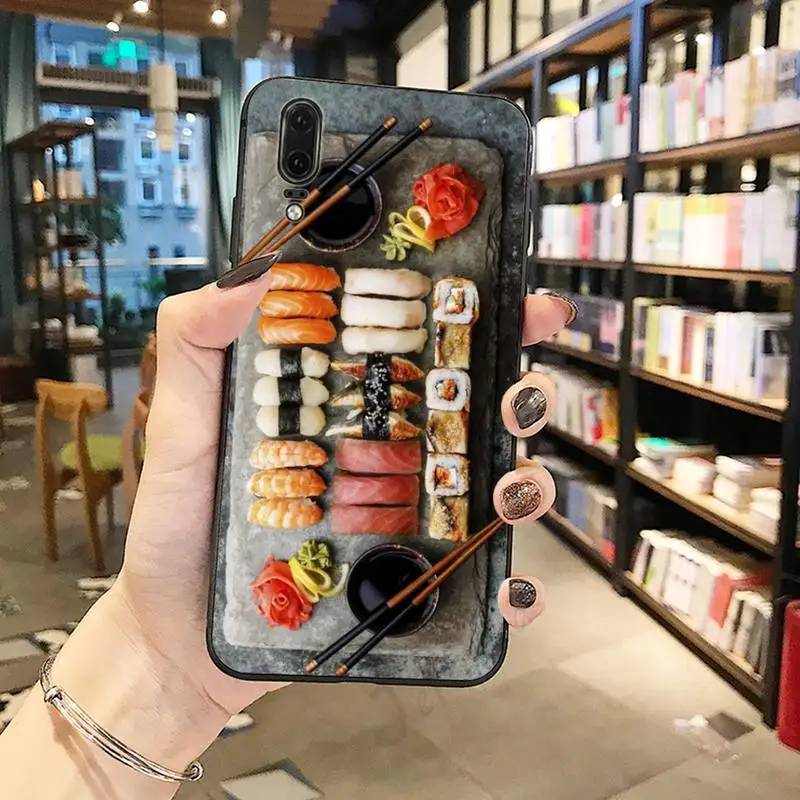 

Japanese cuisine sushi funny Phone Case For Huawei honor Mate P 10 20 30 40 i 9 8 pro x Lite smart 2019 nova 5t