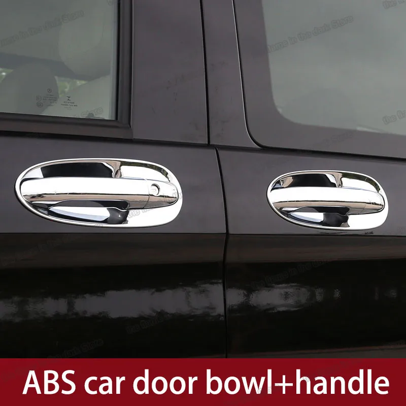 

lsrtw2017 abs car door handle bowl trims chrome for mercedes benz vito 2014 2015 2016 2017 2018 2019 2020 w447 v class metris