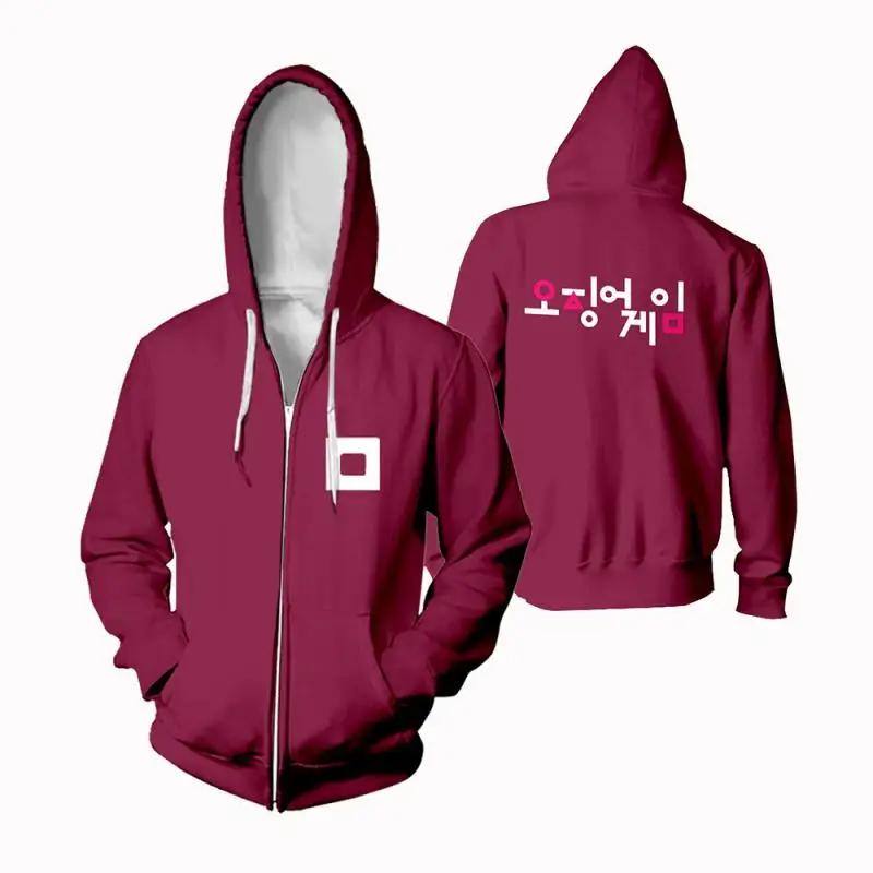 

Hot Game 456 Numbers 3D Printed Hooded Coat Unisex Zipper Sweater Cosplay Costume Men Women School Uniform Daily Sport Jacket