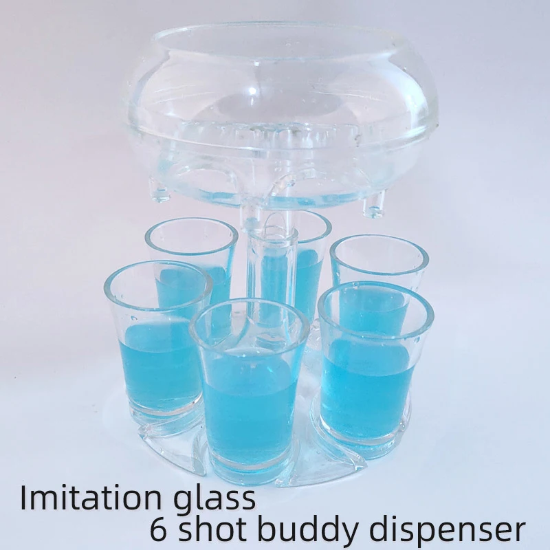 

6 Shot Glass Dispenser and Holder Fill 6 Glasses of Wine at the Same Time Convenient Fast for Party Christmas Reception