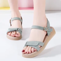 women sandals soft stitching ladies slides comfortable flat open toe beach shoes fashion all match no slip female footwear