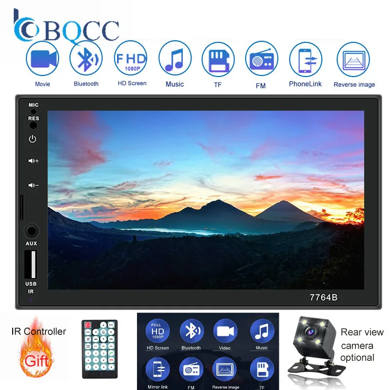 Автомагнитола 2DIN с 7 дюймовым сенсорным зеркальным соединением Android плеер MP5