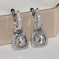 real diamond earrings for women s925 sterling silver fashion wedding diamond office fine jewelry drop earrings orecchini girls
