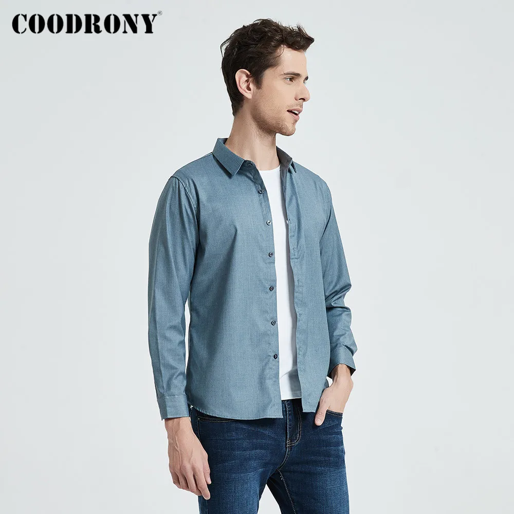 Рубашка COODRONY мужская с длинным рукавом модная блуза деловая повседневная одежда