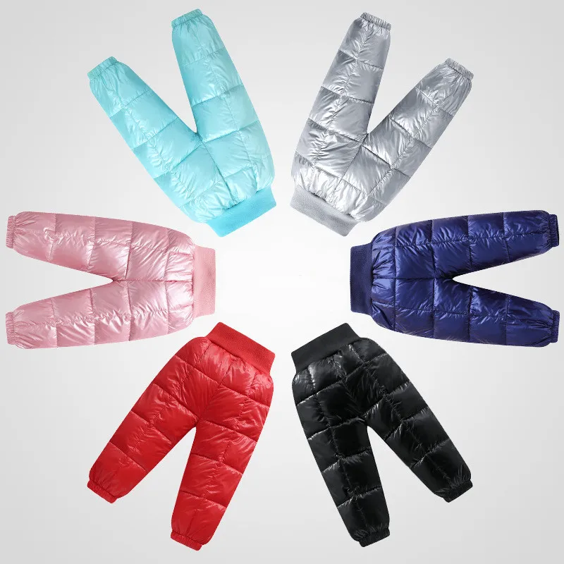 Зимняя хлопковая одежда для девочек штаны с горячим тиснением мальчиков